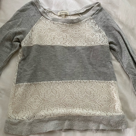 Grey and White lace sweater - Picture 2 of 6